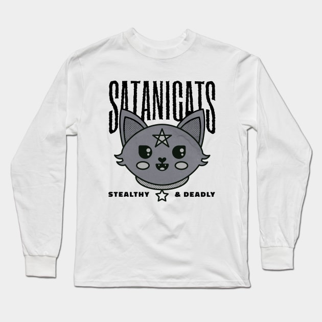 Satanic cat modern witch Long Sleeve T-Shirt by Picasso_design1995